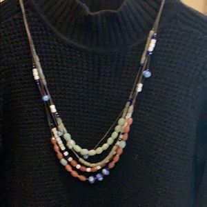 glass bead layered necklace